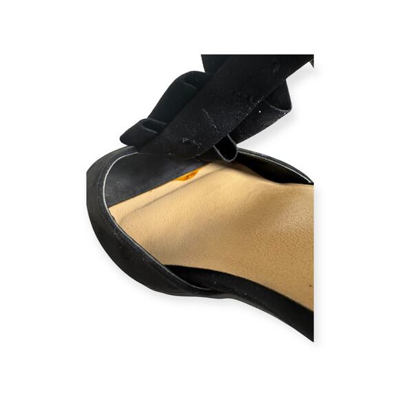 Torrid Black Ruffle Peep Toe Suede Dress Sandals 3” Heel Women’s Size 10 - Picture 5 of 6